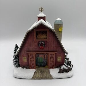 VTG John Deere Creek Hawthorne Village Light Up Barn 2003 79114 Deer Christmas